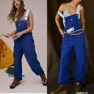 New Free People Blue Morning Meadow Overalls Size Small